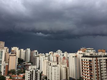 Cityscape against dramatic sky