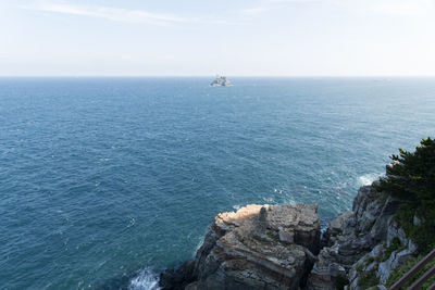 High angle view of sea against sky