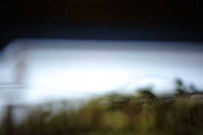 Defocused image of field against sky at night