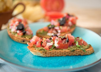 Close-up of sandwich on plate