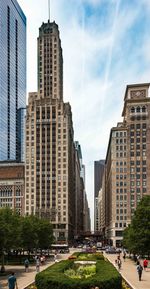 View of skyscrapers in city