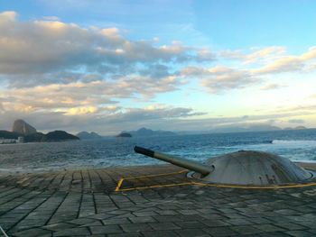 Scenic view of sea at sunset