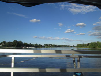 View of river against cloudy sky