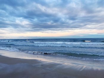 View of sea against cloudy sky