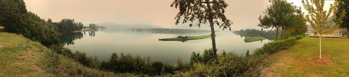 Panoramic view of lake against sky