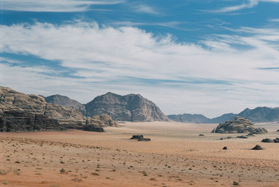 Scenic view of desert against sky