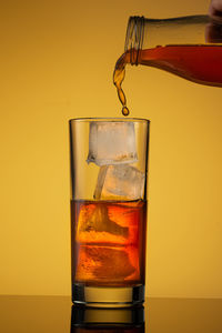 Close-up of beer glass