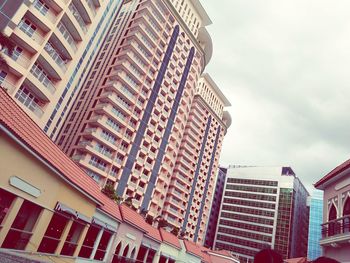 Low angle view of skyscrapers against sky