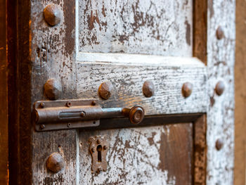 Close-up of old door