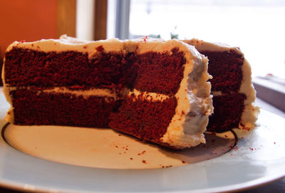 Close-up of cake in plate