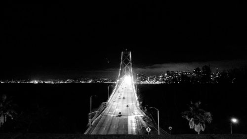 View of illuminated city at night