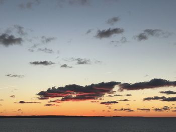 View of calm sea at sunset