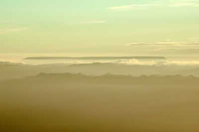 Scenic view of landscape against sky during sunset