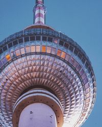 Low angle view of fernsehturm against sky