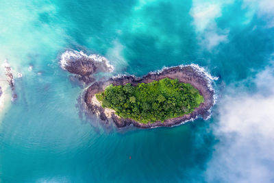 Beautiful small island from the cloud