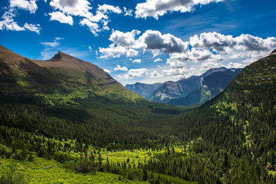 Panoramic view of landscape and mountains against sky