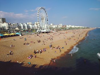 Tourists enjoying at beach