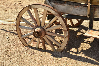 Bicycle wheel on field