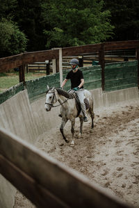 Man riding horse