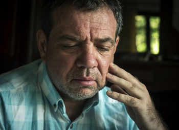 Portrait of man wearing mask