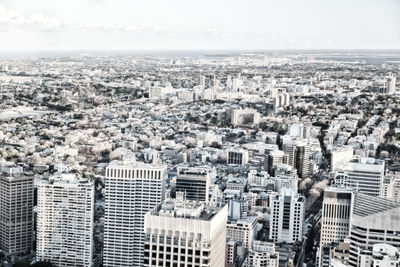 High angle view of buildings in city