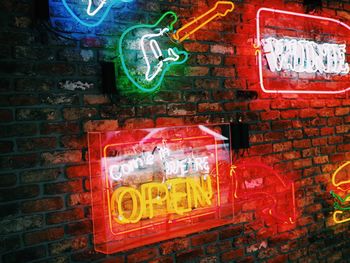 Close-up of information sign