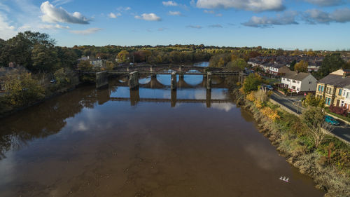 Bridge over river against sky