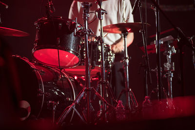 Close-up of lighting equipment at music concert