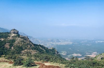 High angle view of landscape against sky