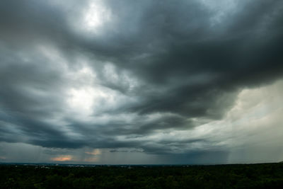 Storm clouds over land