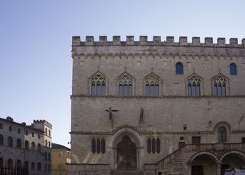 Low angle view of historical building against sky