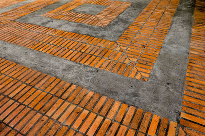 High angle view of cobblestone street