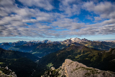 Scenic view of mountains against sky