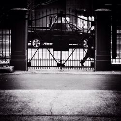 Empty benches in the dark