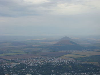 Aerial view of landscape against sky