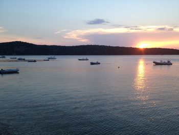 Scenic view of sunset over sea