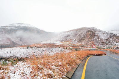 Road passing through mountains