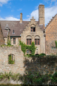 Low angle view of old building against sky