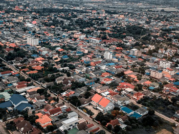 High angle shot of townscape