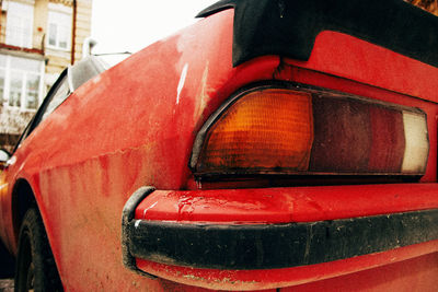 Close-up view of red box