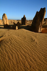 Limestone formations in pinnacles desert. nambung np. western australia