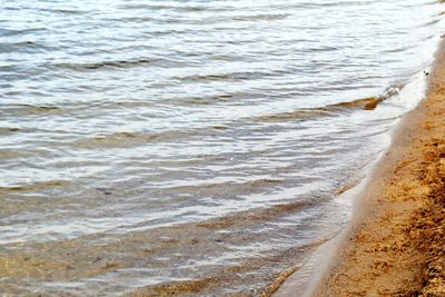 Close-up of waves on beach