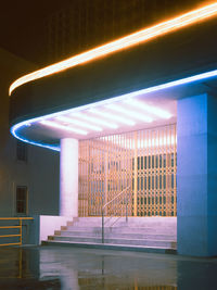 Illuminated building at night