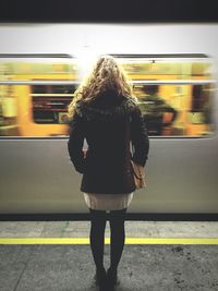 Train at railroad station platform