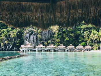 Scenic view of swimming pool by sea