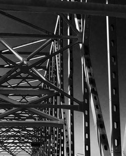 Low angle view of bridge against clear sky