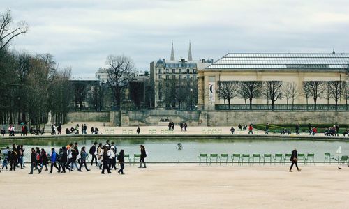 People walking in city