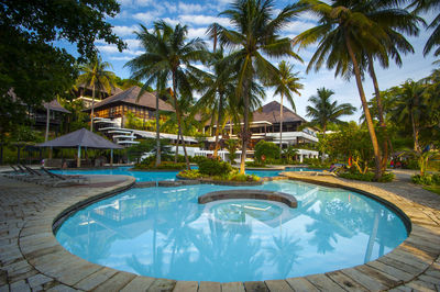 View of swimming pool in hotel