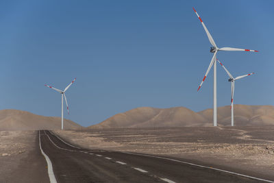Wind farm in the remote atacama desert in chile