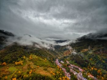 Scenic view of mountains against sky